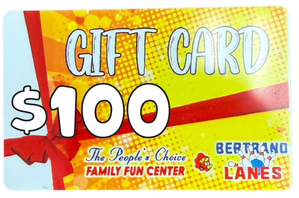 $100 Bertrand Lanes gift card with any private room, 3 hours or more